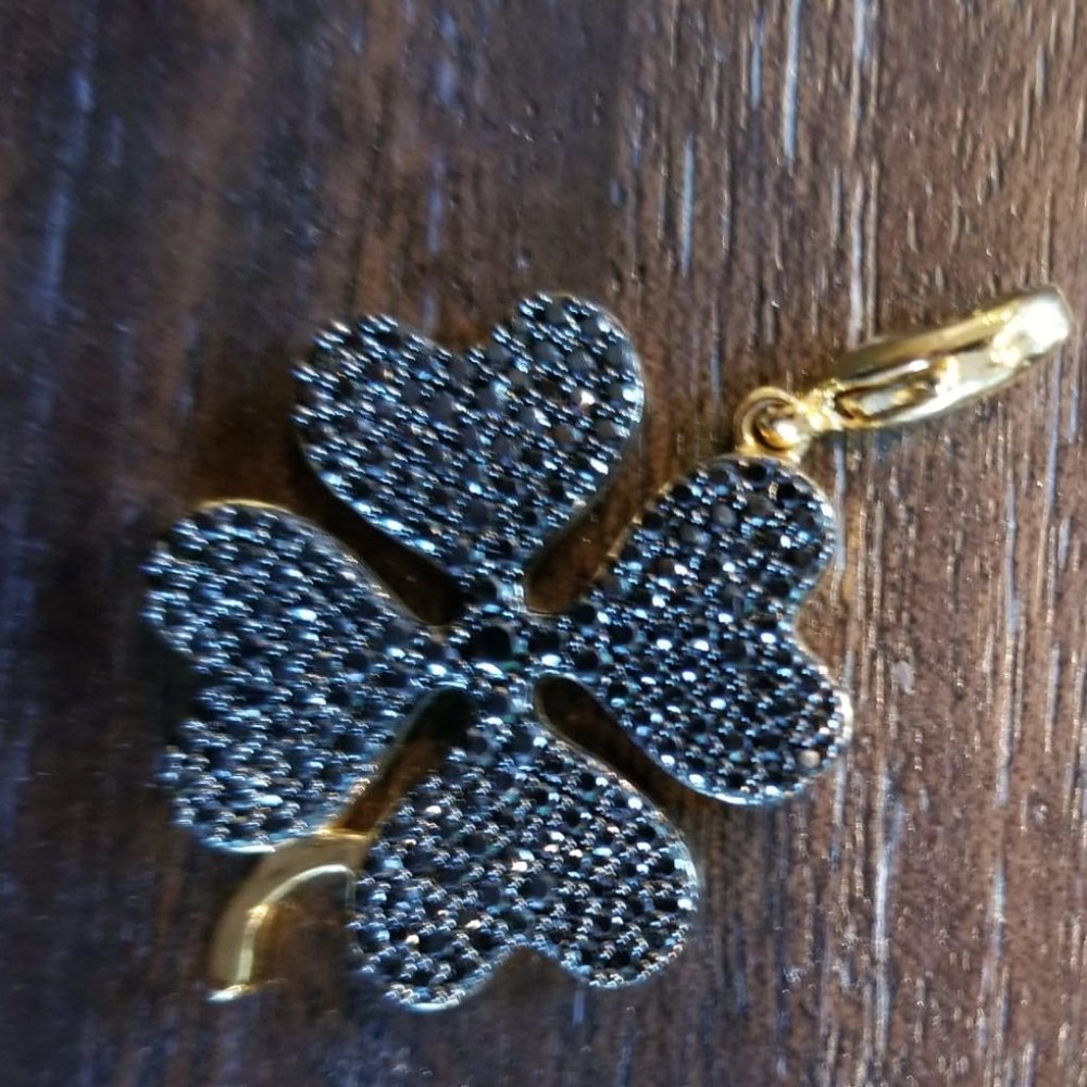 Jewels By Jen Black Crystal Four Leaf Clover Charm - Picture 6 of 9